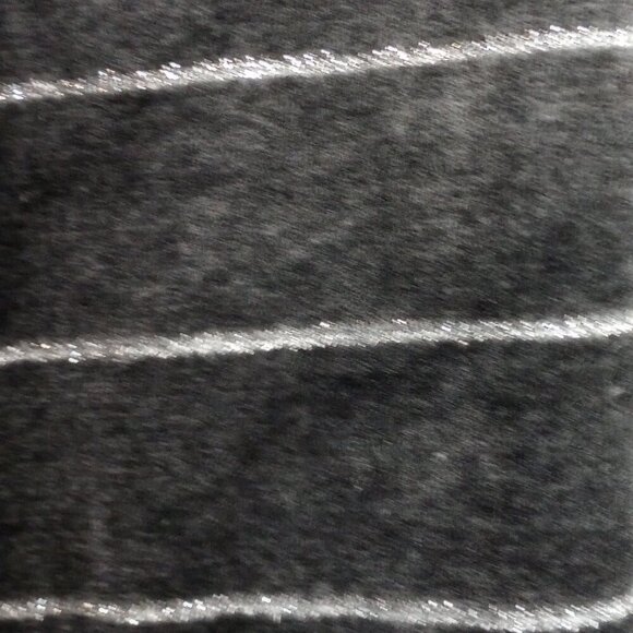 Talbots Grey Velour Metallic Striped Cowl-Neck Tunic Top - Picture 7 of 8